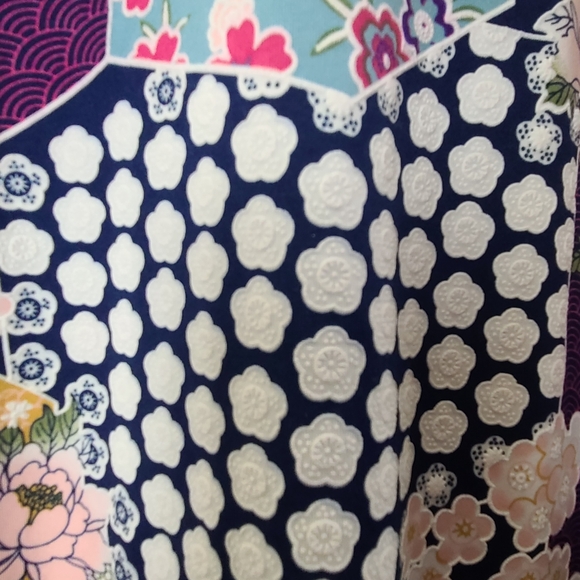 Ashley Blue Floral A-Line Midi Skirt | Wrinkle Free Elastic Waist Officewear |L - Picture 5 of 8